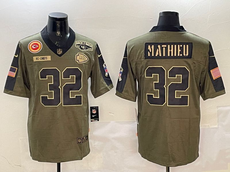 Men Kansas City Chiefs 32 Mathieu Green 2025 Nike Salute to Service Limited NFL Jersey style 7